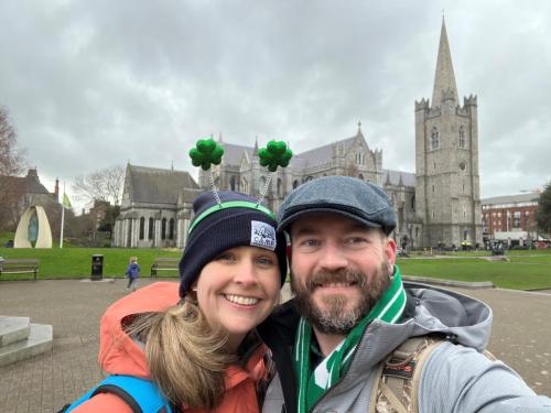 Exploring Ireland with my wife.
